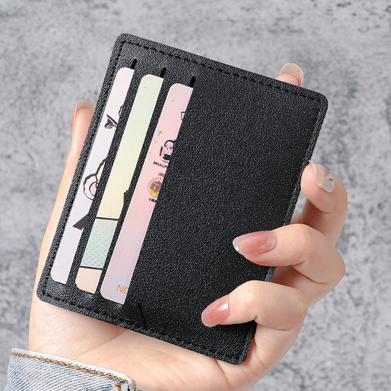 Small card bag for women, small and ultra-thin mini card clip, bus bank card cover for men, one piece portable anti-degaussing card bag.
