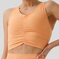 environmental-friendly sports bra with chest pad tight back yoga bra pleated ribbed fitness sports intimates