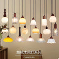 Medieval style lamps bedroom bedside small chandelier bedside table retro restaurant aisle new chinoiserie single head long hanging lamp