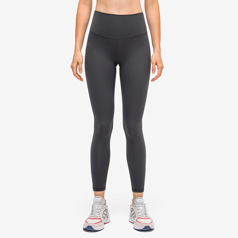 Naked feeling fitness yoga pants high waist hip lifting abdominal training running sports pants outwear tight nine-point pants d19037
