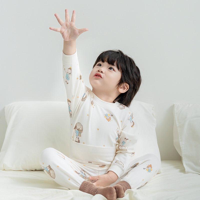 Kidsfall and winter shu velvet cloud-like cotton 300g autumn clothes high waist belly protection boneless type a heattechintimatessuit