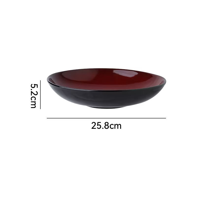 Nordicinsclassy hotel tableware ceramic bowl and plate combination burgundy restaurant for home embossed display plate