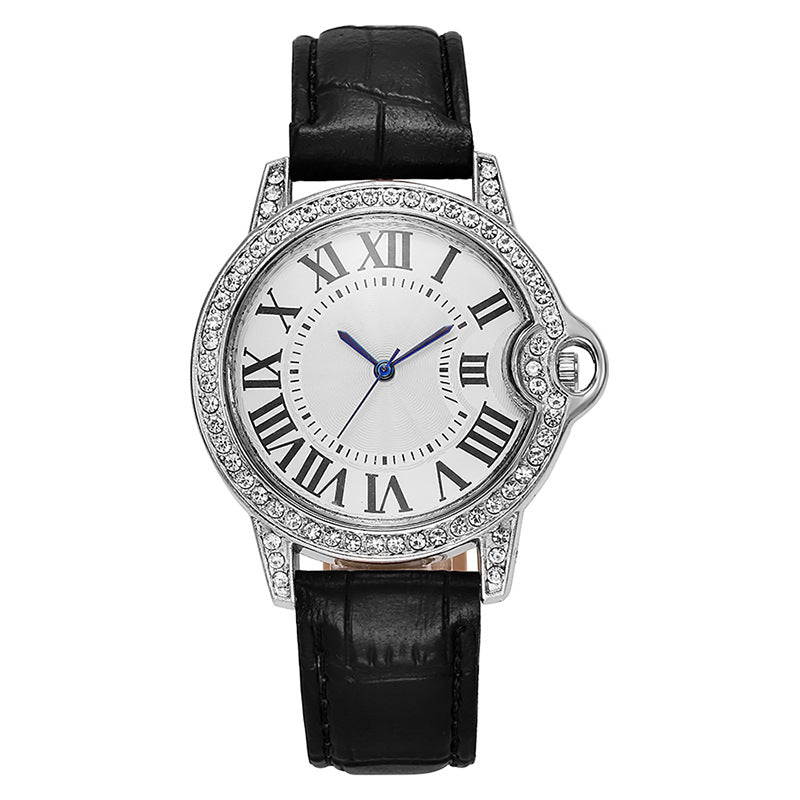 2025 new fashion diamond-studded women's watch with leather strap - quartz wristwatch, direct from manufacturer, ready to ship, dropshipping available