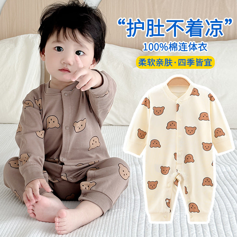 Ins baby clothes fall and winterbear outing one-piece jumpsuit baby boy romper jumpsuit pajamas