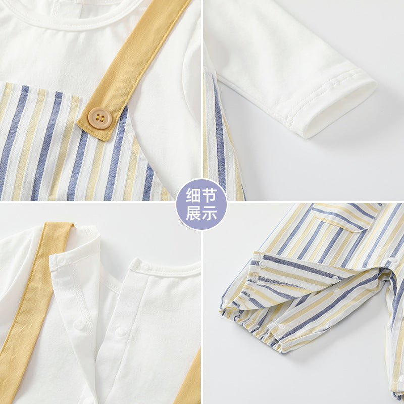 Baby autumn clothes  new style first birthday infant outfit casual gentleman romper baby boy clothing