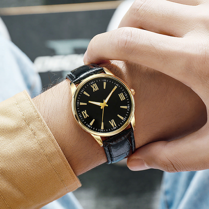 live broadcast men's watch new arrival business men's watch casual geneva quartz watch belt watch