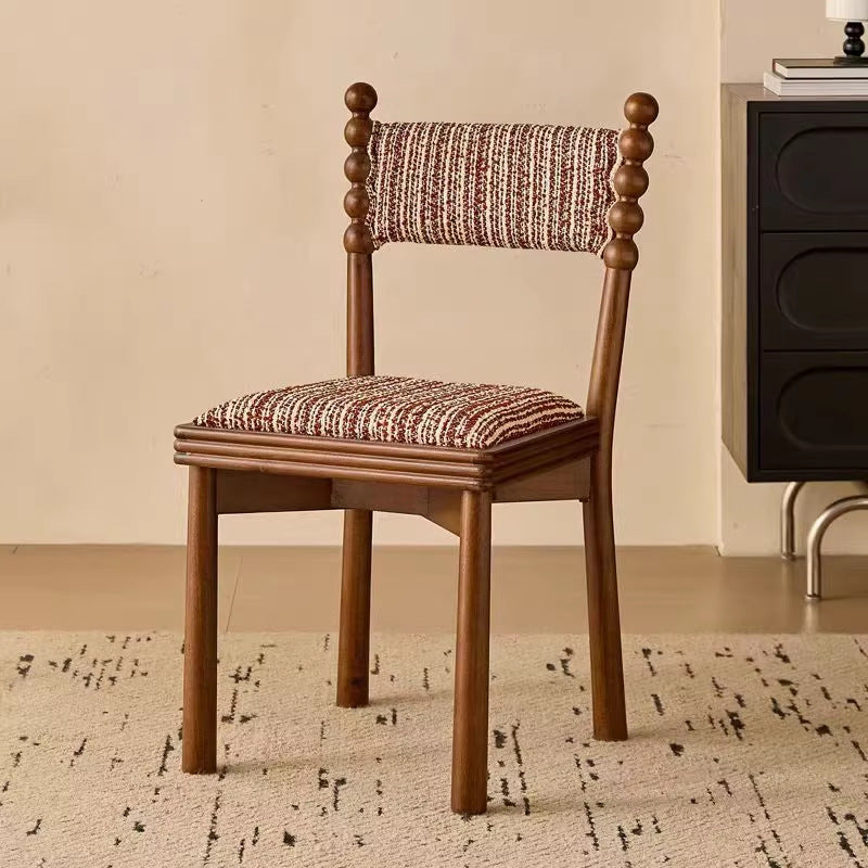 French chinese retro style dining chair for home living room chinese ancient style chair designer solid wood upholstered backrest makeup stool