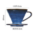 Blue glaze ceramic coffee filter cup retro hand brew v60 filter conical drip filter cup appliance starry sky