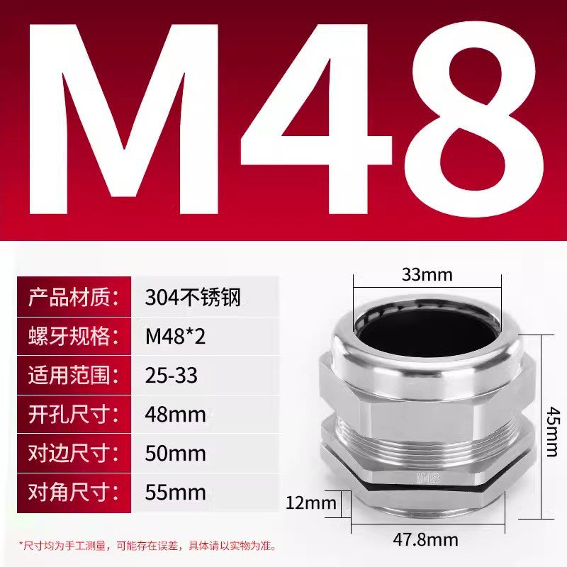 Metal Gegland head Packing box Copper nickel plated cable Waterproof connector Cable gland Guardrail cap Fixed locking head