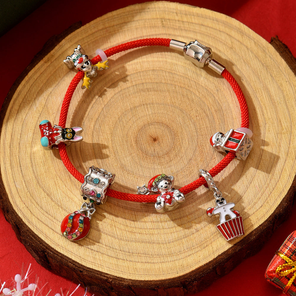European and american cross-border jewelry christmas bracelet - unique, versatile christmas tree & santa claus holiday bracelet for men and women