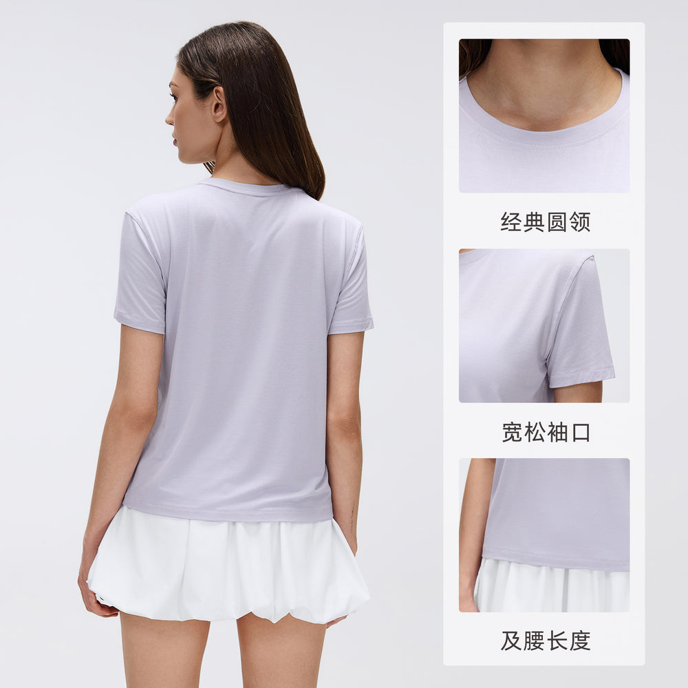 Pilates yoga short sleeve women's summer casual crew neck sports t-shirt top quick-dry running fitness apparel d26072