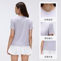 Pilates yoga short sleeve women's summer casual crew neck sports t-shirt top quick-dry running fitness apparel d26072