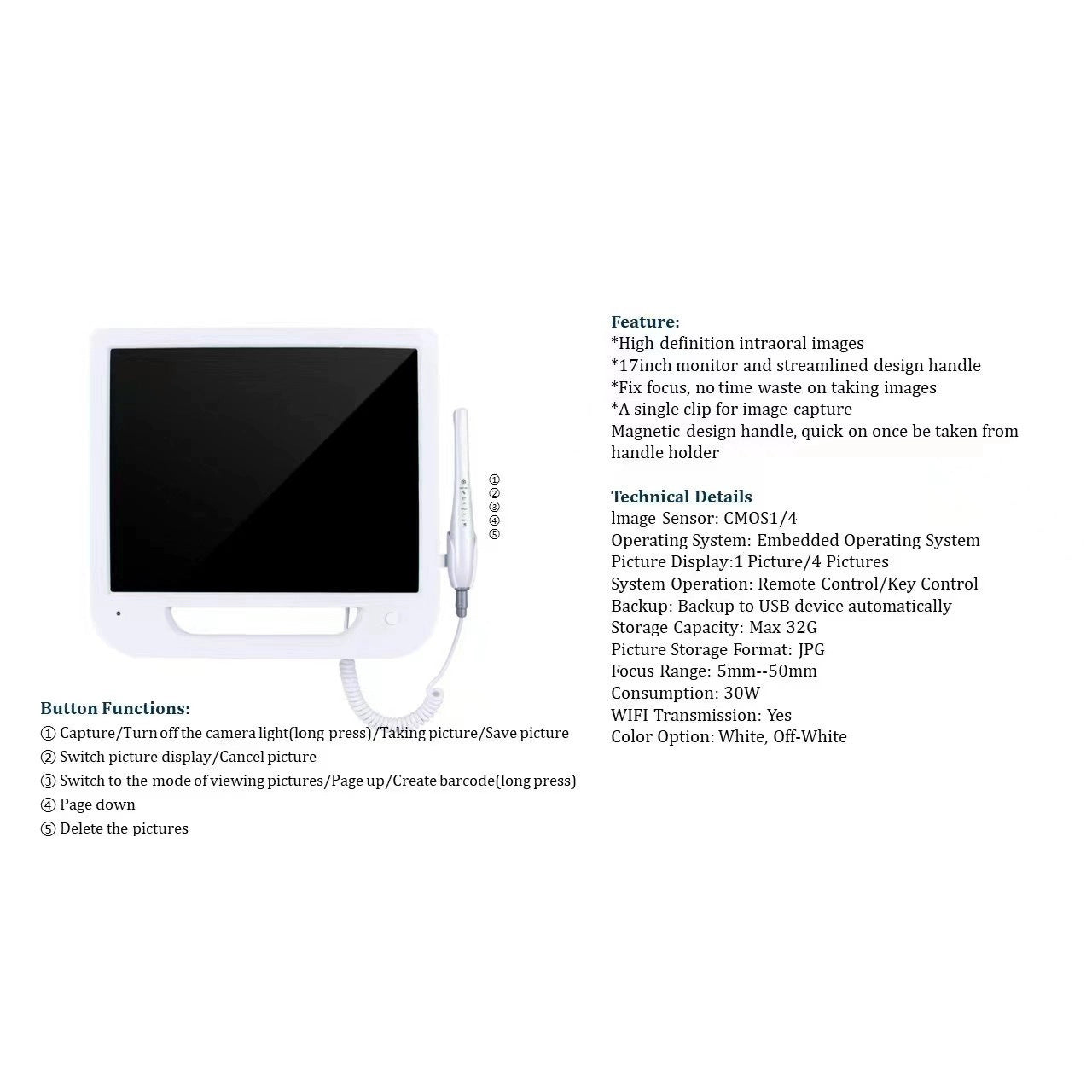 Cross-border monopoly dental oral endoscope integrated machine high definition camera observation instrument dental endoscope instrument