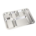 304 stainless steel lunch tray - five/six compartment, student/adult divided, thickened square meal plate/lunch box - direct from the manufacturer