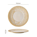 Embossed irregular ceramic steak plate - stylish, high-value, retro striped dinnerware for restaurants and hotels