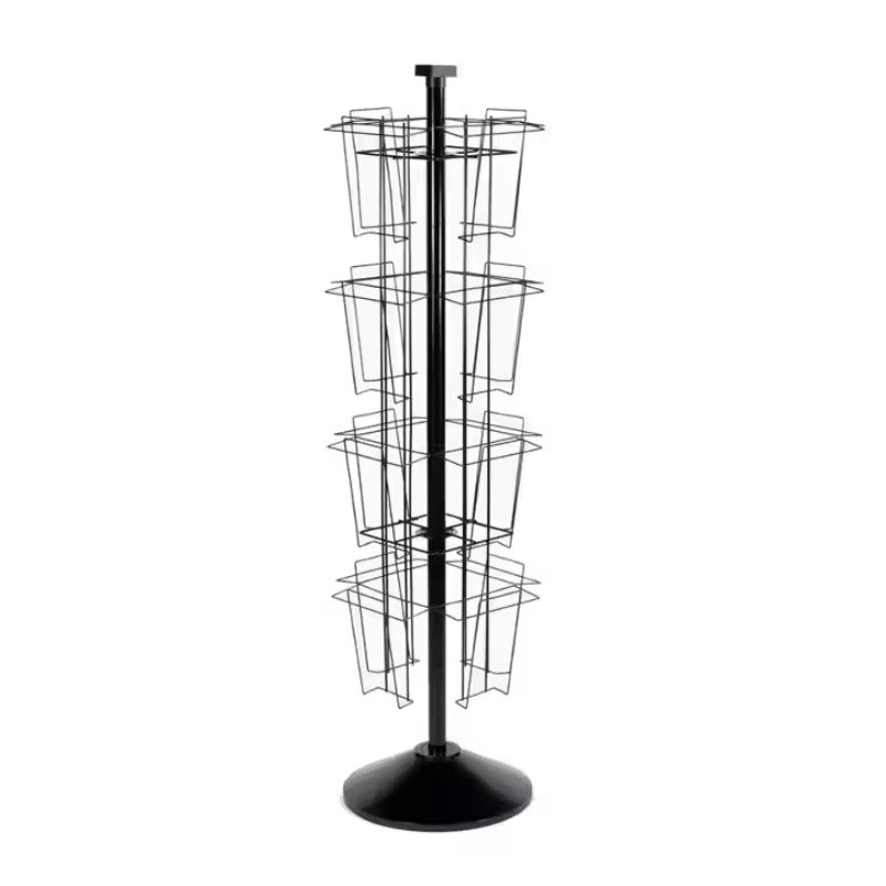 Source Factory Retail Floor-to-ceiling metal display stand Lightweight rotating greeting card and bookshelf with storage function