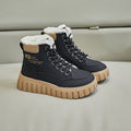 Women's fleece-lined cotton shoes - authentic, warm, flat, new autumn/winter 2025 collection. leather upper, soft sole, durable women's shoes - kt2509
