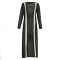 African  spring women's clothing   gold embroidery hotfix rhinestone beaded v-neck dress