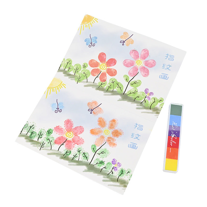 My fingerprints, finger painting, handmade DIY technology, small production, kindergarten interest, small experiment, ten-finger fingerprint cognition