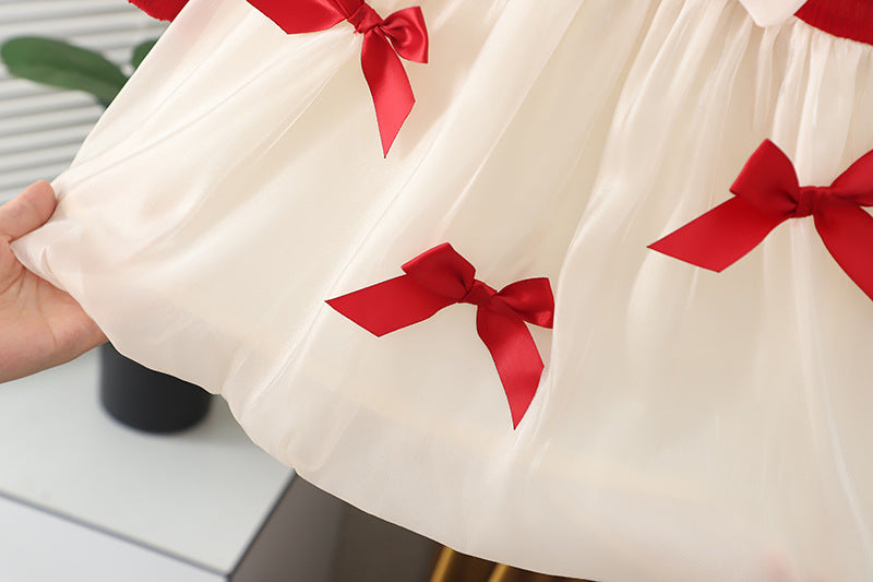 Girls' dress - spring/autumn new arrivals  - korean style, cute & sweet, baby girl adorable bear bow princess dress