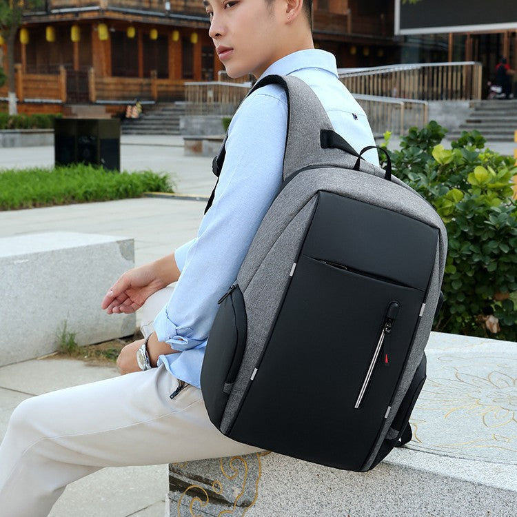 Cross-border men's laptop bag, multi-functional USB charging travel backpack, printable LOGO college student schoolbag