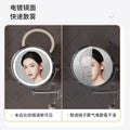 Perforated magnifying glass bathroom with light makeup mirror high definition led free foldable dressing mirror wall hanging telescopic bathroom