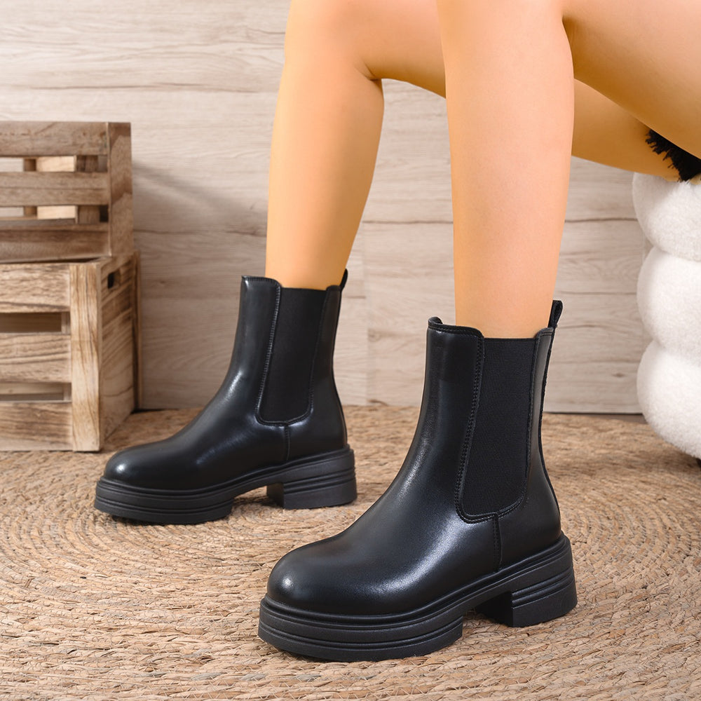 Exportplus size chelsea boots for women new arrivalspring & fall single boots thick sole thin short boots women's shoes cross-border chimney boots