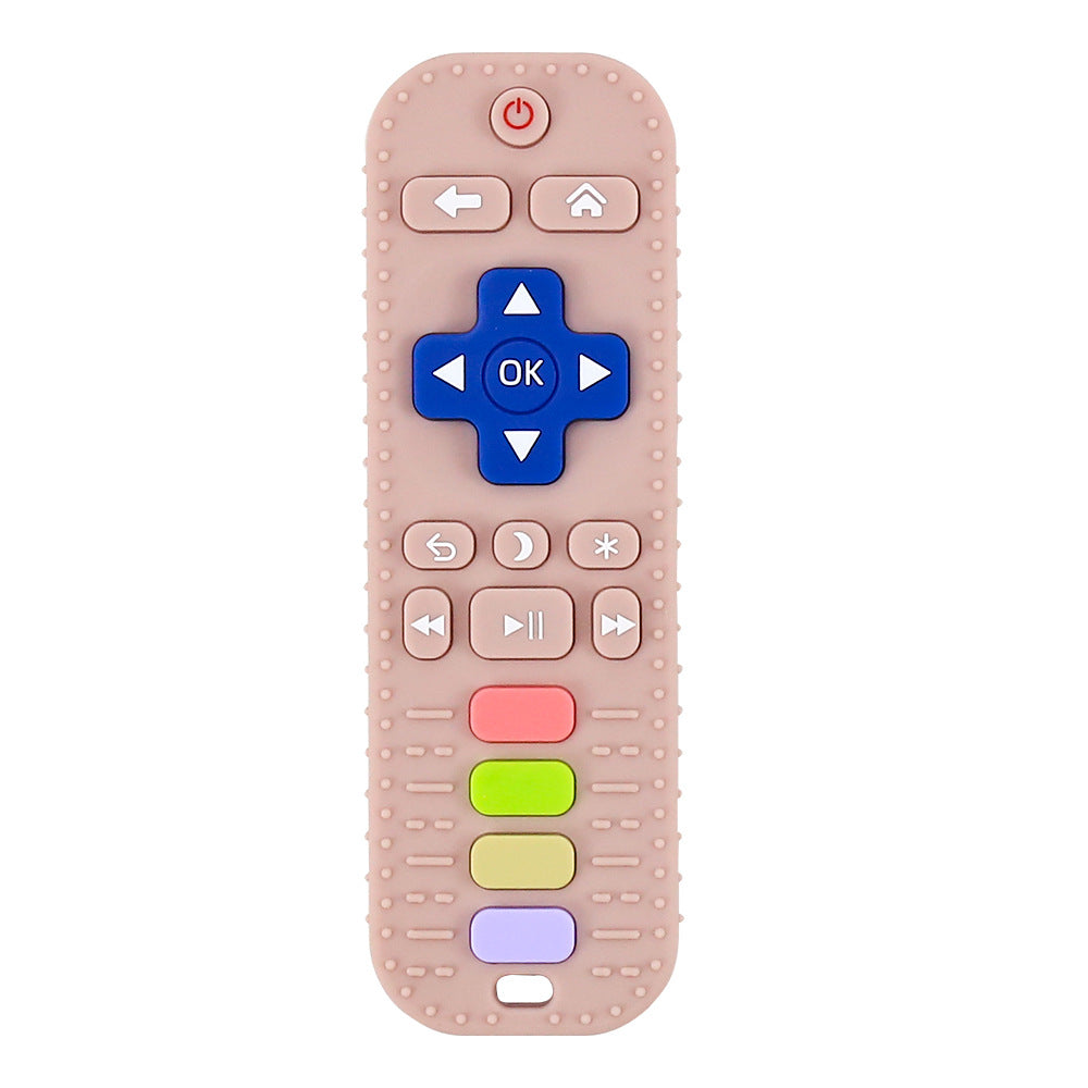 explosive product simulation button remote control baby toothpaste baby anti-eating hand grinding teeth food grade silicone toothpaste