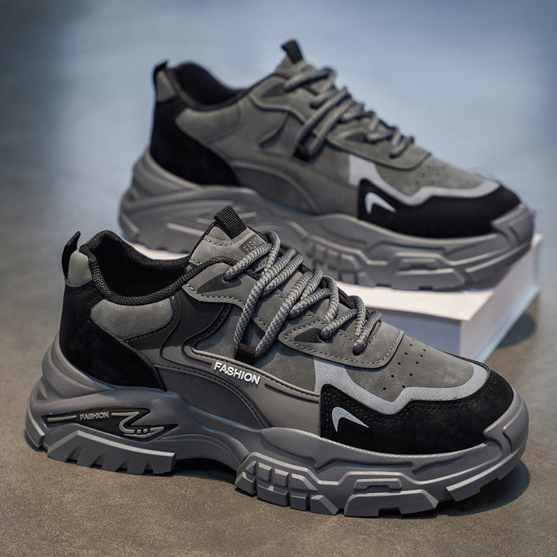 Men's sneakers: 2025 spring new arrivals - chunky sole, non-slip, casual, versatile, trendy student shoes, running shoes for men