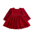 summer new girls' baby chic mesh tutu princess style long sleeve dress
