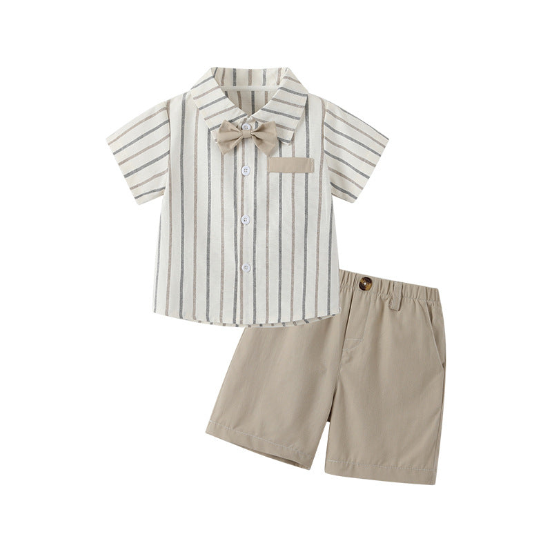 Infant and toddler clothing summernew arrival thin british gentleman 100-day first birthday dress handsome baby boy short-sleeved suit