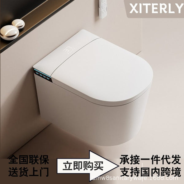 Wall-mounted smart toilet household automatic tankless suspension embedded small apartment toilet