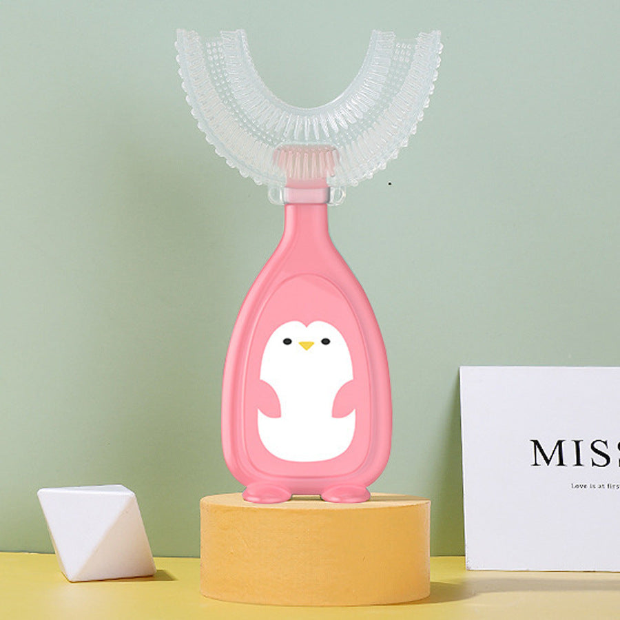 English card-mounted children's u-shaped toothbrush baby silicone soft-bristled toothbrush baby mouth-containing children's toothbrush wholesale