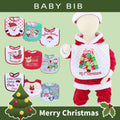 Merry christmas baby bib christmas theme saliva towel baby embroider bib anti-dirty cute