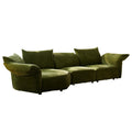 All-steel frame living room irregular fabric sofa, cream-colored chenille modular sectional sofa for large apartments