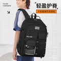 Manufacturer's new backpack for junior high school students, burden-reducing spine-protecting schoolbag for girls, high school, large-capacity men's cross-border backpack, campus style