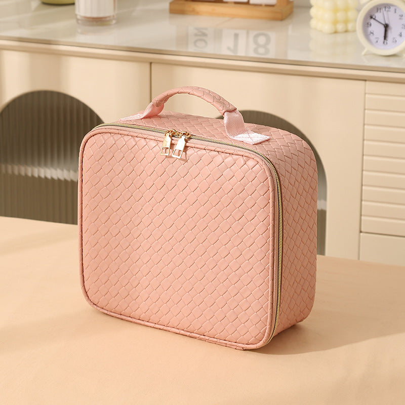 Beilian large-capacity cosmetic bag portable travel high-value cosmetic case with mirror classification cosmetic storage box