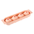 Four-sphere silicone ice cube tray with lid, round ice cube tray, silicone ice mold, round ice making box, creative ice maker