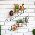 American country pastoral creative staircase shape cafe clothing store wall decoration wall hanging flower rack shelf wall hanging