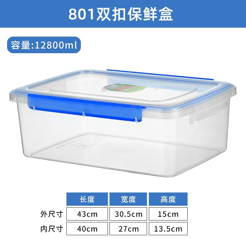 Free shipping commercial transparent refrigerator fresh-keeping box large-capacity sealed buckle lid box heat-resistant food storage box frozen belt lid