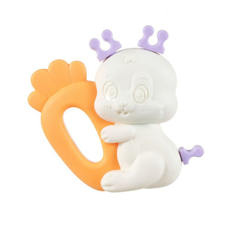 Cross-border  export newborn baby rattle soothing toy 0-1 year old tooth grinding stick boiled tooth glue manufacturer