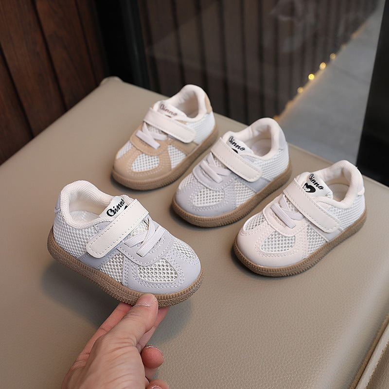 Baby spring and summer baby toddler shoes soft bottom breathable single mesh shoes girls kids sneakers boys sports shoes german training shoes