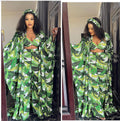 Special offer fashion digital printing loose robe with loosepants including bra and headscarf 4-piece set for african women