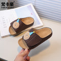 Vancahoboken boys' cork flip-flops -  summer new collection - kids' indoor/outdoor thong sandals