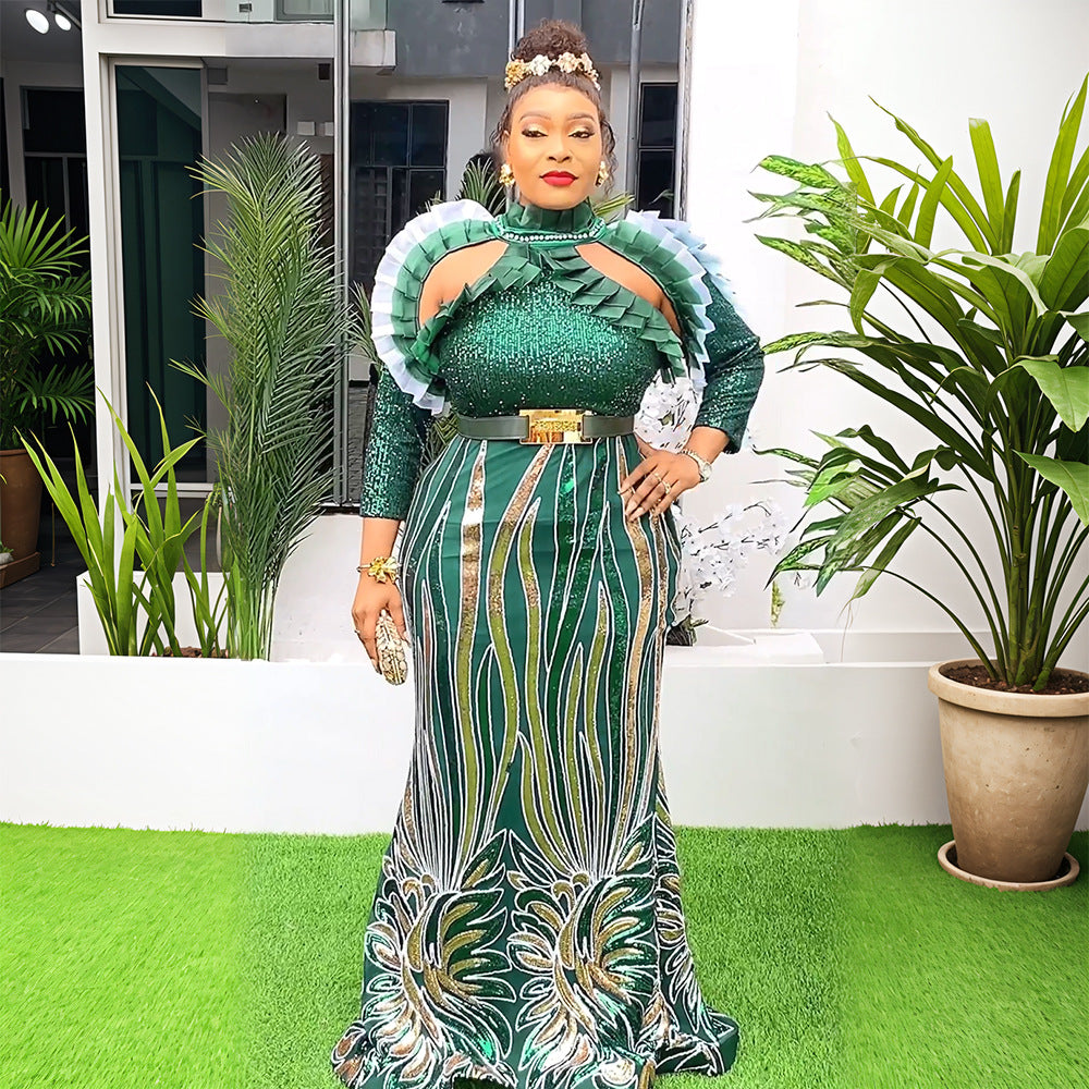 dressexport african plus size long skirt women's christmas partysexy dress
