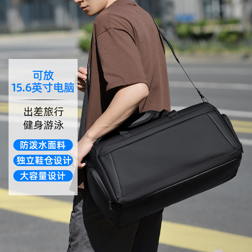 New short-distance travel bag, simple solid color storage bag, yoga fitness bag, unisex casual commuting shoulder bag