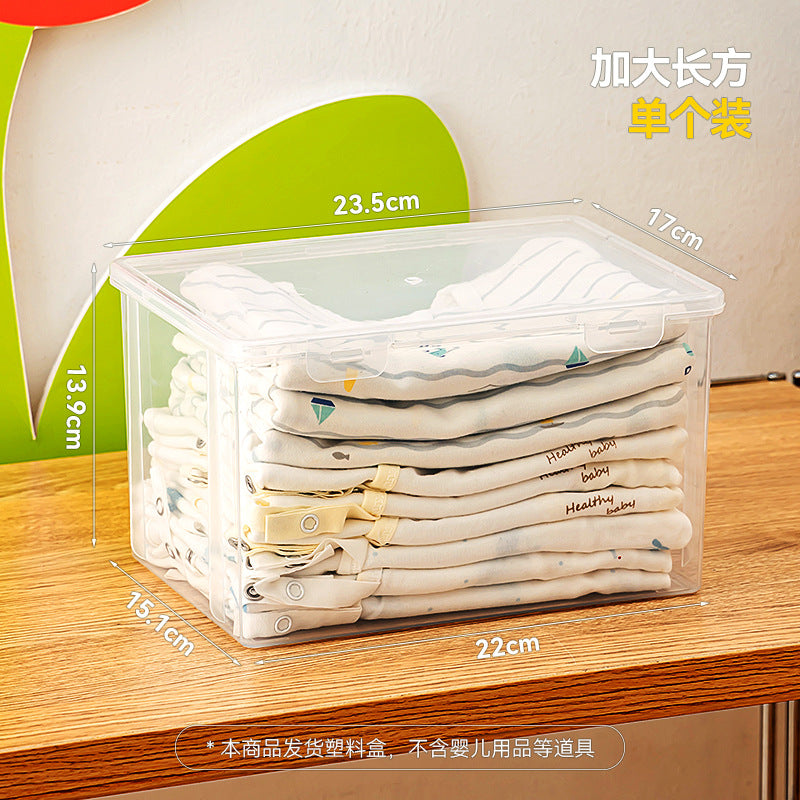 Toothpaste bottle storage box with lid Plastic baby toy box with lid Transparent flip rectangular storage box