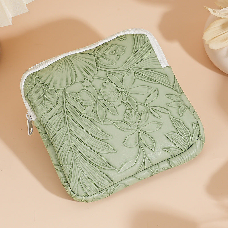 Sanitary napkin storage bag, aunt napkin, large-capacity storage bag, menstrual bag, student portable portable, cute girl PU leather