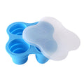 Silicone ice cube mold 4-cavity with folding lid, diy ice cream mold for home use, kids' silicone food supplement container
