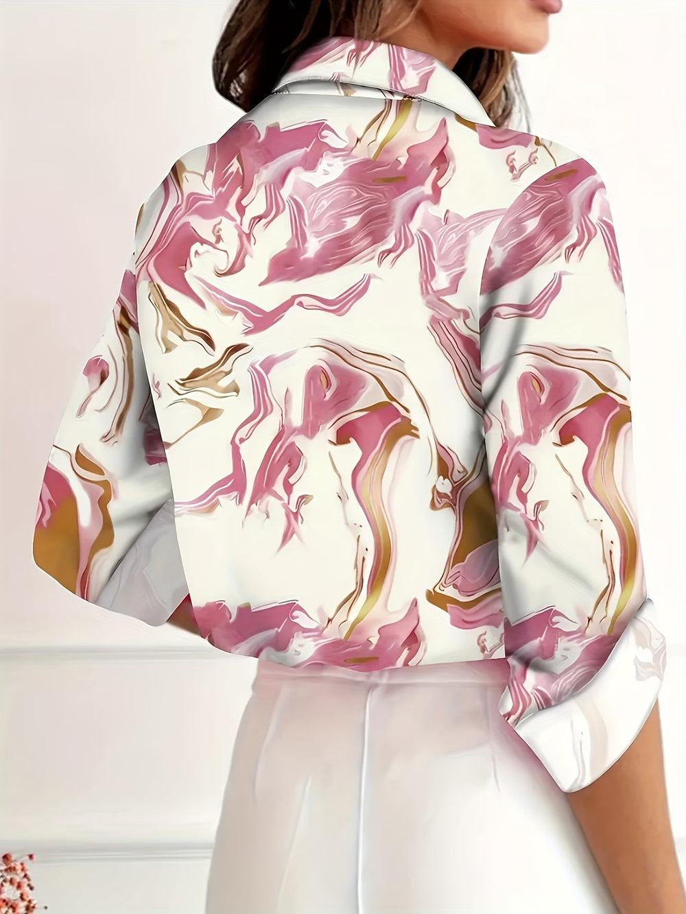wholesale women's long-sleeved shirts, trendy all-season shirts with popular cross-border print designs, dropshipping available